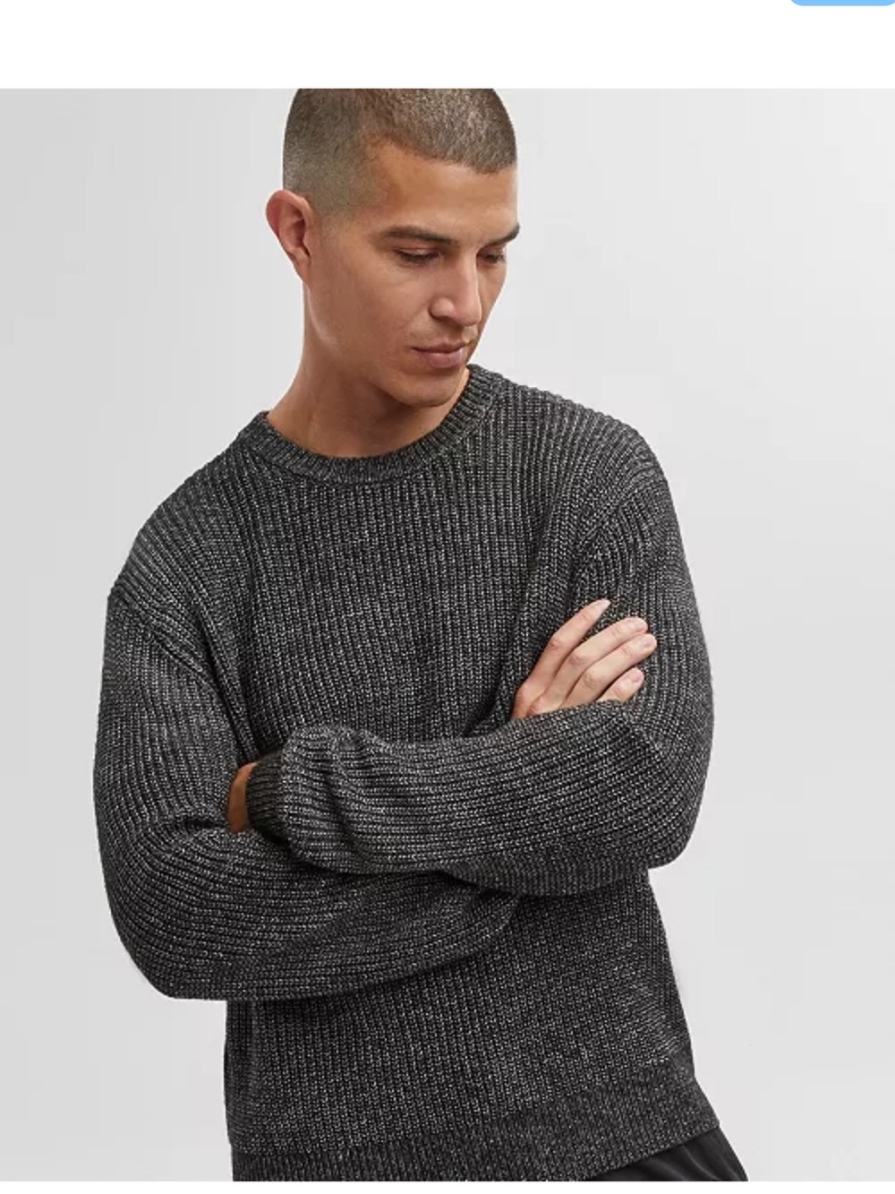 Mode of One Men's Long-Sleeve Relaxed Crewneck Sweater